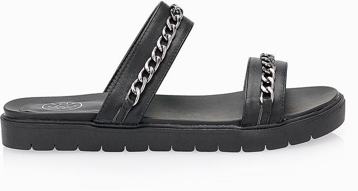 Chained Double Band Slide Sandals