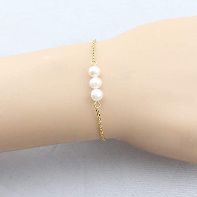 Stainless Steel Bracelet Or Bracelet With Mallorca Pearls