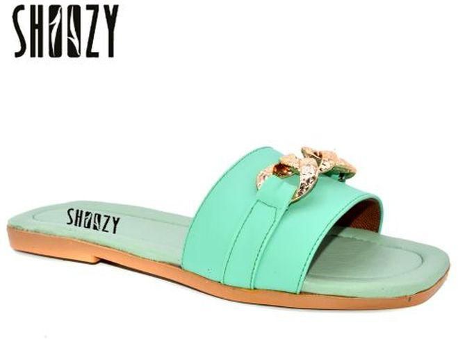 Shoozy Shoozy Flat Slippers - Green