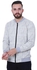 Activ Self Patterned White Zipped Sweatshirt