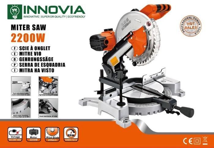 Wood Work Miter Saw 2200W, 5300RPM With 60 Teeth Blade