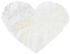 قلب عالي كومة بيضاء مستديرة من جلد الغنم الصناعي منطقة البساط لغرفة النوم غرفة المعيشة سجاد الأرضيات المزغب، أبيض، 60 × 120 سم