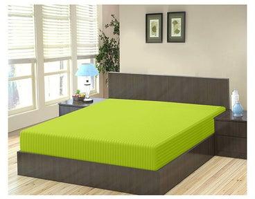 Stripe Microfiber Lime Fitted Sheet Queen 150x200 cm