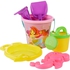 FITTO Cute Girly Sand Toys with Shovel, Molds, Sprinklers, and Rake - Perfect Beach Bucket for Kids - Sand Castle Toys for Beach