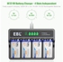 Ebl Intellicharger - LCD Battery Charger With 9V Li-ion Rechargeable Batteries 600mAh 4-Pack