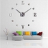 Stylish Large Diy Quartz 3d Wall Clock Acrylic Sticker Wall Clock - Silver