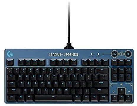 Logitech G Pro Mechanical Gaming Keyboard Ultra Portable Tenkeyless Design, Detachable Usb Cable, Lightsync Rgb Backlit Keys, Official League Of Legends Edition, Graphite, 920-010537
