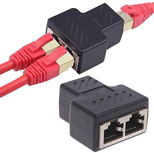 LAN Ethernet Network Cable RJ45 CAT5 CAT6 Splitter Extender Plug Adapter Connector