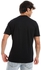 Ted Marchel Plain Pattern Round Neck T-Shirt- Black