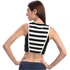 Bebe Black, White Polyester Round Neck Crop Top For Women