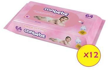 Canbebe Wet Wipes - Refill - 64 Sheets (x12 Packs)