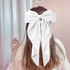 Large Hair Bow Clips for Women Girls Silky Satin Hair Barrettes with Long Ribbon Tail White Hair Bows Slides Wedding Hair Accessories for Women Girls (white)