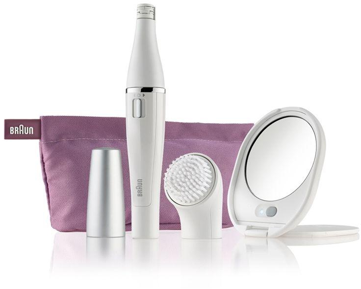 Braun Face SE830 Facial Epilator & Cleanser with Lighted Mirror & Beauty Pouch