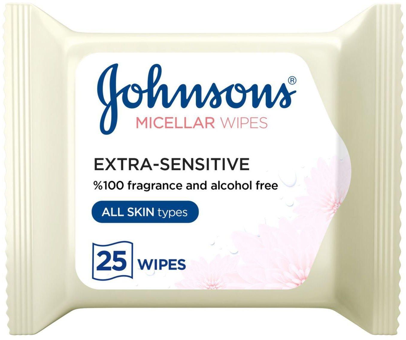 Johnson&#39;s Extra Sensitive Micellar Wet Wipes - 25 Wipes