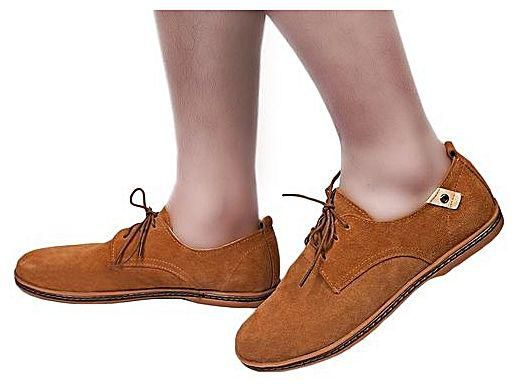 Generic Men Casual British Oxford Shoes Comfort Suede Leather Flats - CAMEL