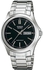 Casio Men's Black Dial Stainless Steel Band Watch - MTP-1239D-1A
