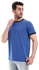 Kubo Round Neck Plain Basic Short Sleeves T-Shirt - Aegean Blue
