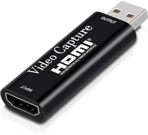 Audio Video Capture Card, 4K HDMI USB 3.0 Capture Adapter 1080P 60fps Portable Video Capture Device for Gaming, Live Streaming, Video Recording, Support PS4 Xbox Camcorder