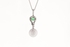 Laura Manitti Silver Rhodium plated Pendant set with Zirconium and a pearl
