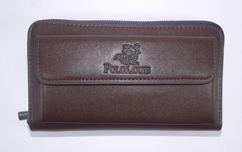 Polo Louie Genuine Men's Bag PU Leather Clutch Bag (Brown)
