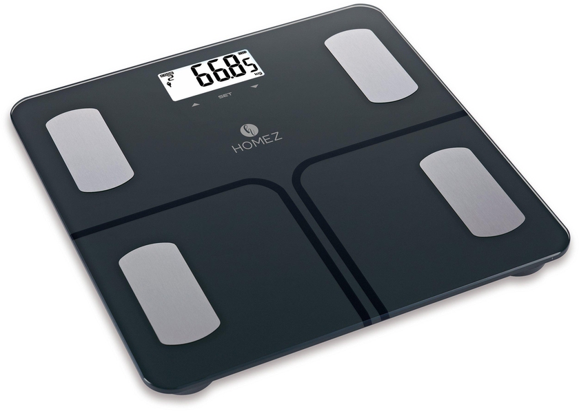 Homez Body Fat and Hydration Monitor Scale, Max Weight 180Kg