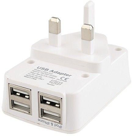 4 Port USB Charger for Smart Phones