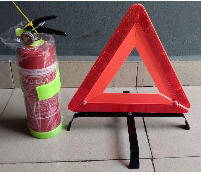 Fire Extinguisher And C-Caution Sign Automobile Car Vehicle
