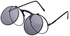 FSGS Black Grey Vintage Punk Metal Unisex Color Coated Clamshell Sunglasses UV400 52130