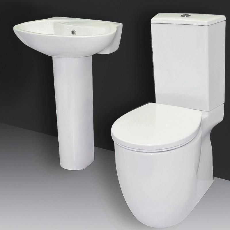 BATHROOM SET Siral TOILET WITH BASIN WITH FLOOR PEDESTAL 60 CM MICAVIT