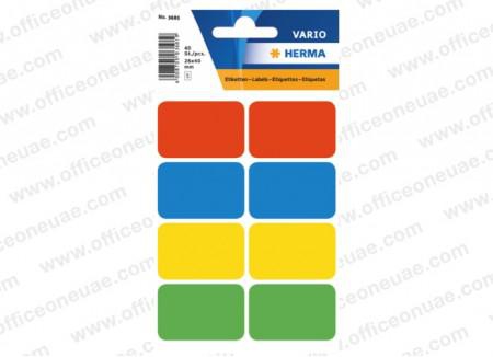 Herma Vario Sticker Labels, 26 x 40 mm, 40/pack, Assorted Colors