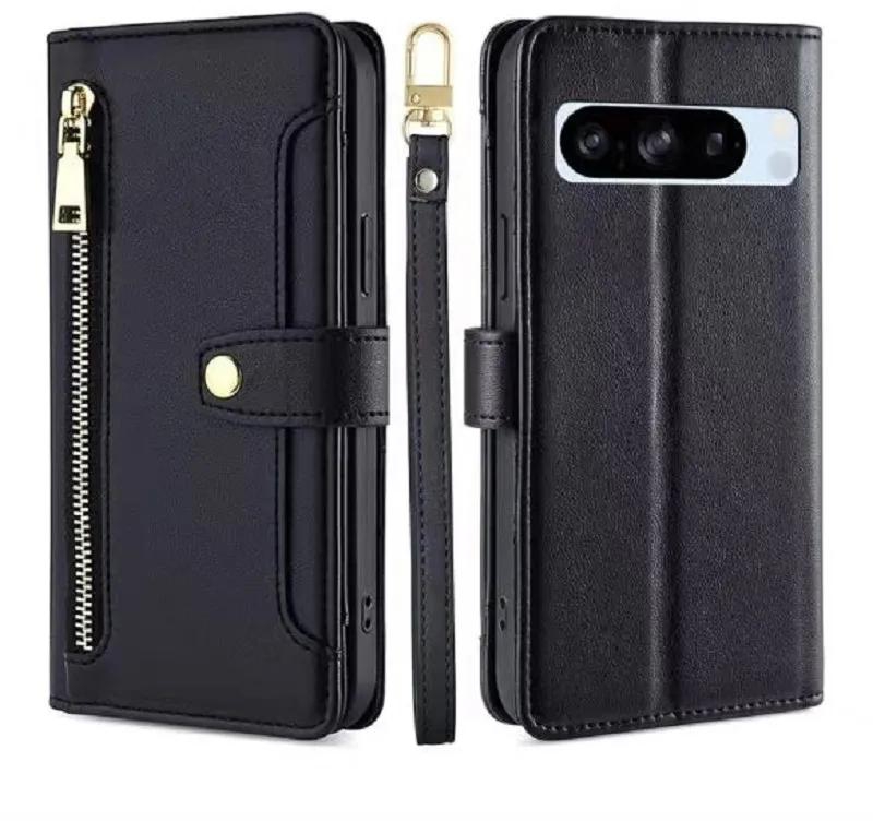 Fashion Leather Lanyard Phone Case Flip Cover For Google Pixel 8 8A 7A 8 7 6 Pro 6A 5A 5 Shockproof Protection Stand Holder Magnetic PU Leather Case