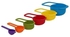6 Pcs Of Plastic Measuring Cups And Spoons Set. Stackable, Space Saving, Multi Colour Design.