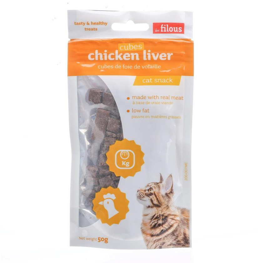 Les Filous Cat Dry Food Chicken Liver Cubes (50 g)