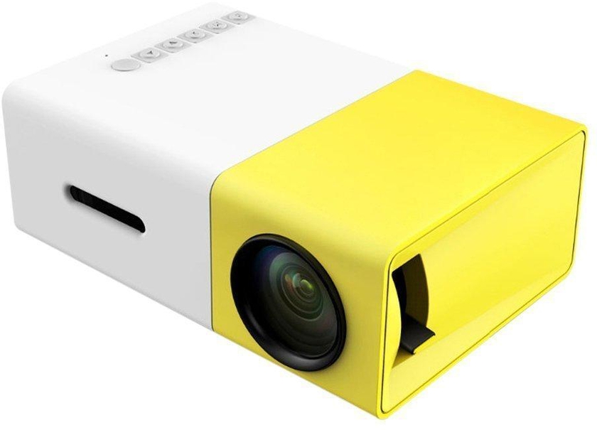 PROJ-1024-Y2 YG-300 LCD Mini Portable Projector with USB/SD/AV/HDMI Home Entertainment Projetor Yellow