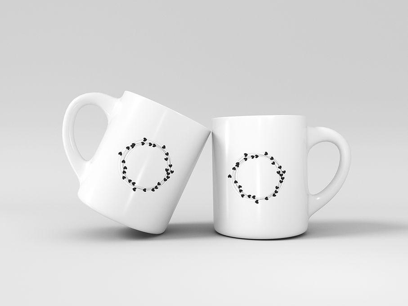 Valentine - hearts Ceramic cup for espresso -Coffee 1 pcs- print_6970