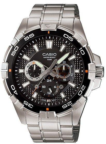 Casio MTD-1069D Men's Classic Black Dial Stainless Steel Band Watch