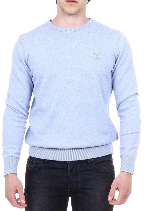 Versace Italia Light Blue Round Neck Hoodie & Sweatshirt For Men