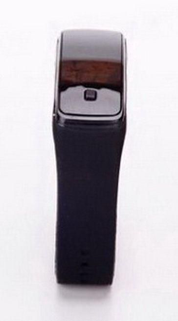 Unisex Digital LED Dial Silicone Band Watch - Black
