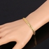 Gold Plated Bracelet 6MM Wide Chain and Link