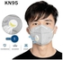 KN95 - Series Folding Mask With Breathing Filter -nose Support - 5 Pcs – Grey Design