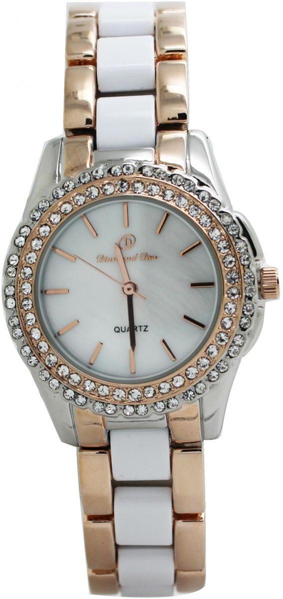 Diamond Dior women's watch, gold and silver color with Diamond-encrusted
