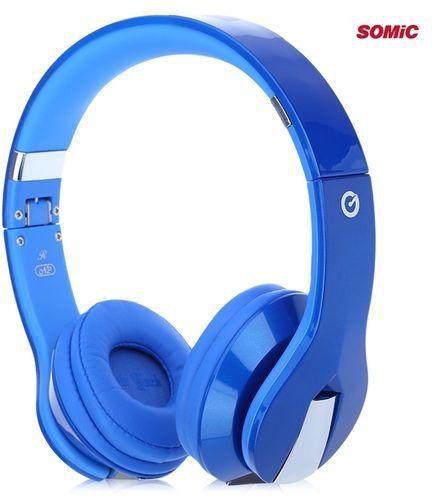 Somic Somic N2 Music Headband Headphones Super Bass With Mic 3.5mm Audio Jack Foldable Design (Blue)