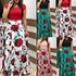 Generic NEW Womens Floral Long Maxi Dress Short Sleeve Evening Party Summer Beach Dress