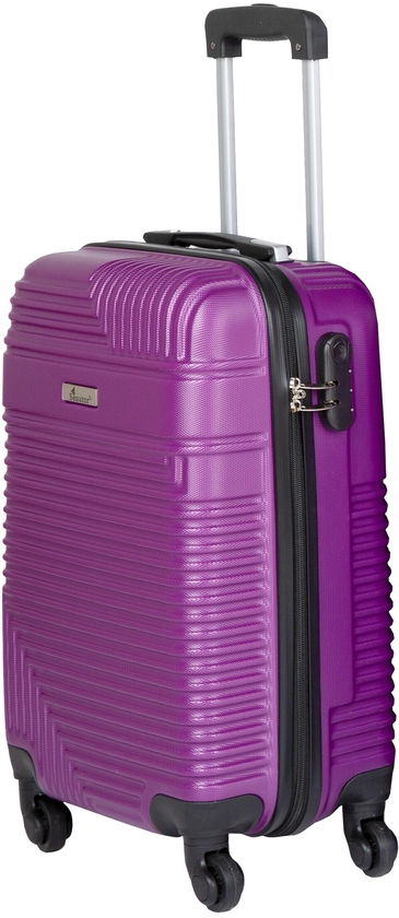 Senator Hard Case Cabin Luggage Trolley Suitcase for Unisex ABS Lightweight Travel Bag with 4 Spinner Wheels KH120 Purple