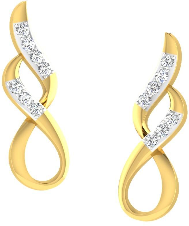 His & Her 0.05 Cts Diamond Loop Earrings in 18KT Yellow Gold (GH Color, PK Clarity)