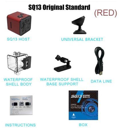SQ13 HD WIFI Mini Camera 1080P Wide Angle Waterproof MINI Camcorder DVR Video Sensor Motion Recorder Night Vision Micro Cameras JUN(SQ13 Red)