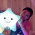 Universal Hequeen Romantic Bright Light Up Glow Soft Cosy Relax Cushion Love Star Toys Colorful Music Light Pillow Doll Plush Birthday Valentine's Day Gifts