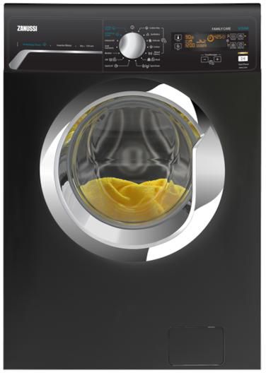 Zanussi 8kg Family Care V-Steam front load washing machine 1200 RPM - Black