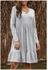 Mfed Gray Brushed Fleece Long Sleeve Ruffle Mini Dress