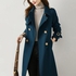 Fashion New Spring Autumn Women Elegant Turn-down Collar Double Breasted Coat Casual Ladies Mid-long Windproof Trench With Belt